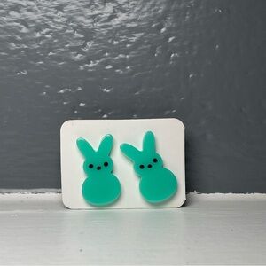 Peeps Bunny Shaped Stud Earrings
